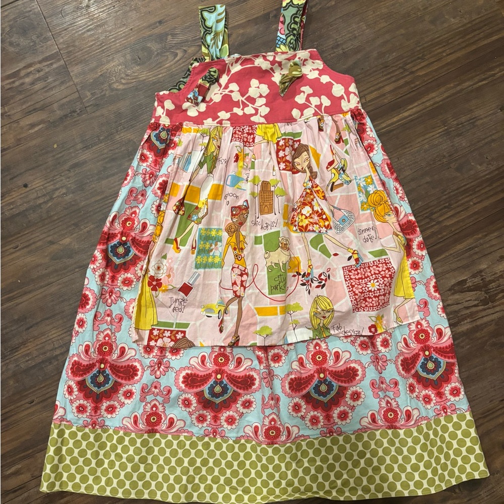 Rare Colorful Patchwork Sundress Girls size 5/6.